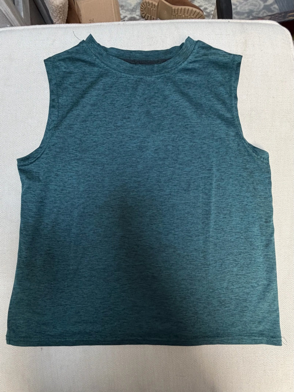 Real Essentials Heathered Hunter Green Dri-Fit Sleeveless Top